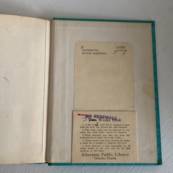 Vintage Teal Antique Old Kids Book Farmhouse Rustic Cows Little Haymakers Accent - Picture 16 of 16